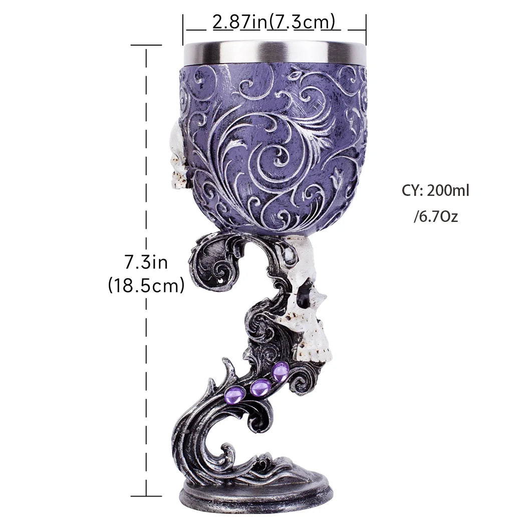 Dragon Wine Glass Unicorn Resin Stainless Steel Goblet Wolf Cocktail Glasses Cat Whiskey Cup Skull Pub Bar Drinkware Decoration